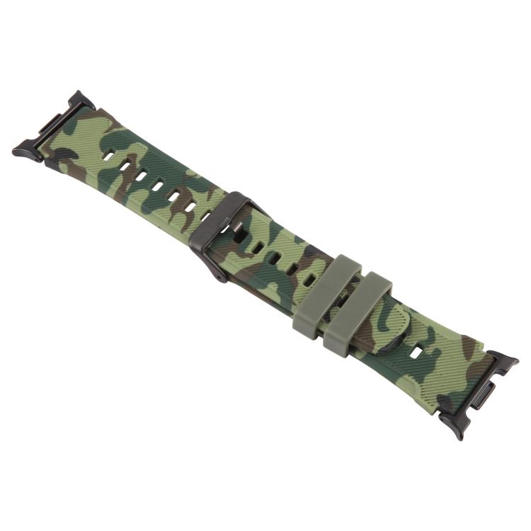 For Samsung Galaxy Watch8 / Watch8 Classic xDfind Black Connector Camouflage Print Silicone Watch Band