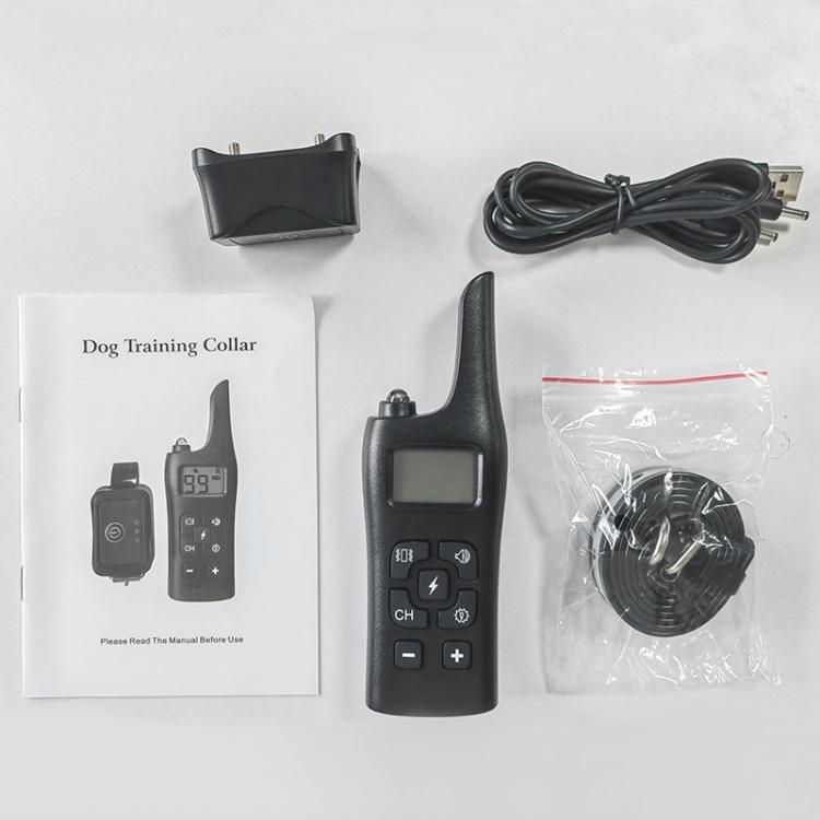 Remote Control Electric Shock Vibration Warning Pet Barking Stopper Waterproof Electronic Collar, Specification:1 Drag 1 - Black