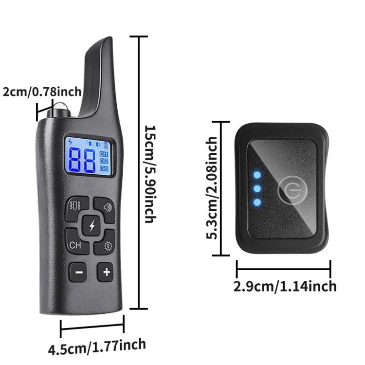 Remote Control Electric Shock Vibration Warning Pet Barking Stopper Waterproof Electronic Collar, Specification:1 Drag 1 - Black