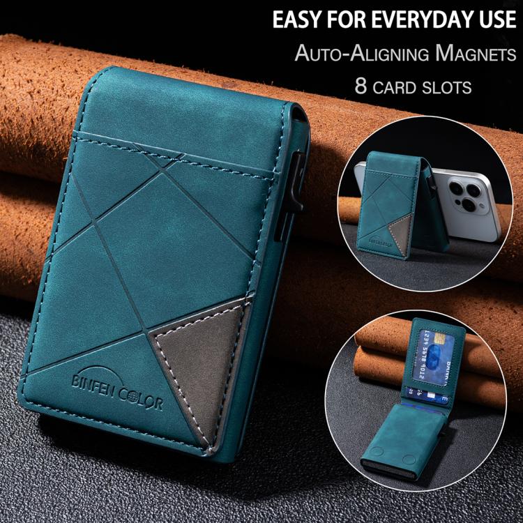 BFK29 Prismatic Embossed MagSafe Magnetic Leather Card Bag