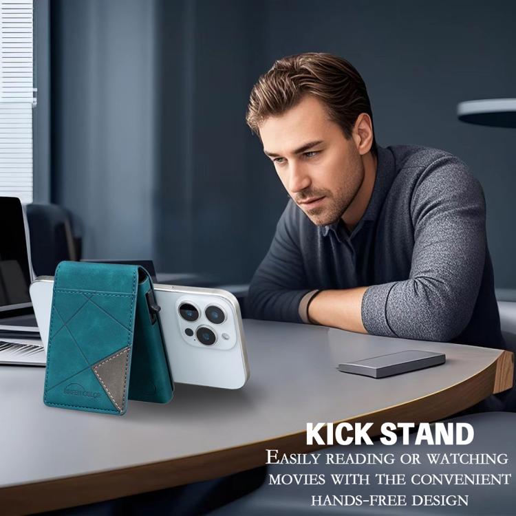BFK29 Prismatic Embossed MagSafe Magnetic Leather Card Bag