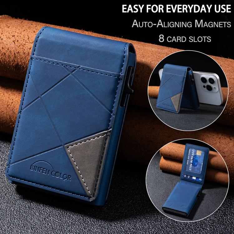 BFK29 Prismatic Embossed MagSafe Magnetic Leather Card Bag