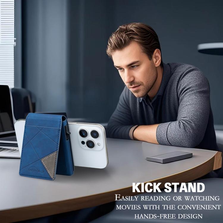 BFK29 Prismatic Embossed MagSafe Magnetic Leather Card Bag