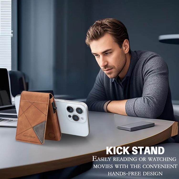 BFK29 Prismatic Embossed MagSafe Magnetic Leather Card Bag