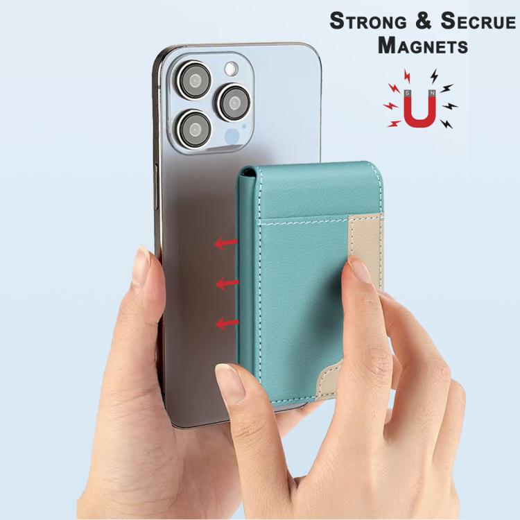 BFK28 Colorblock MagSafe Magnetic Leather Card Bag