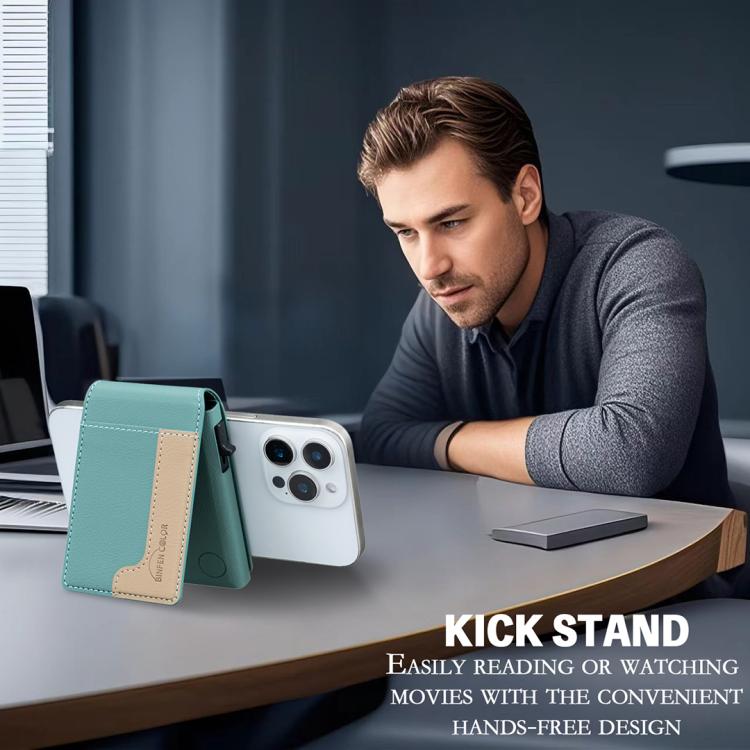 BFK28 Colorblock MagSafe Magnetic Leather Card Bag