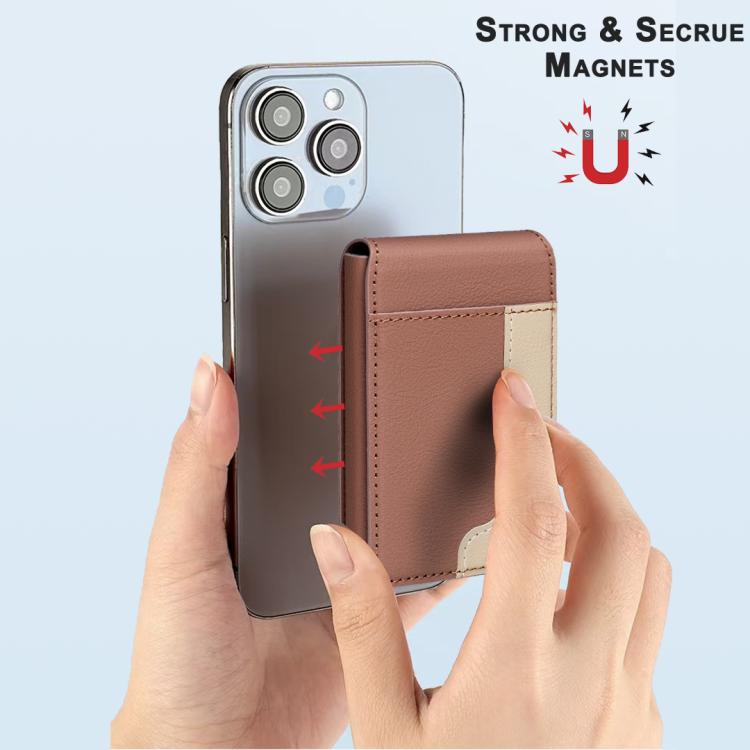 BFK28 Colorblock MagSafe Magnetic Leather Card Bag