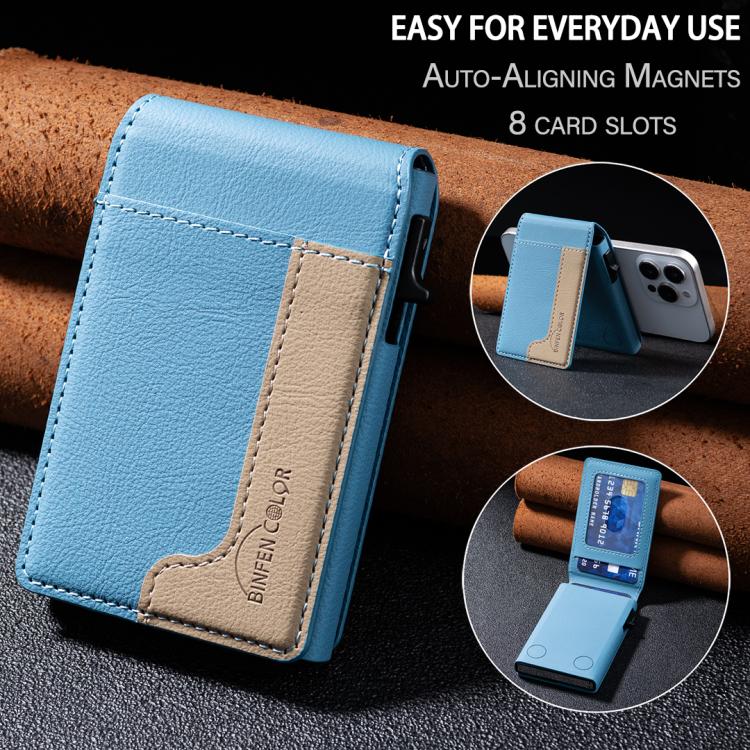 BFK28 Colorblock MagSafe Magnetic Leather Card Bag