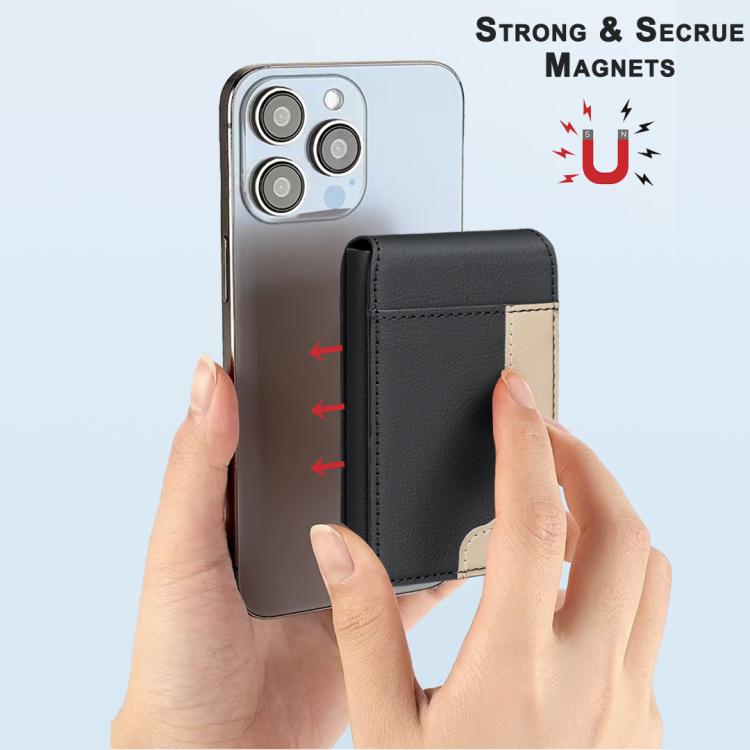 BFK28 Colorblock MagSafe Magnetic Leather Card Bag