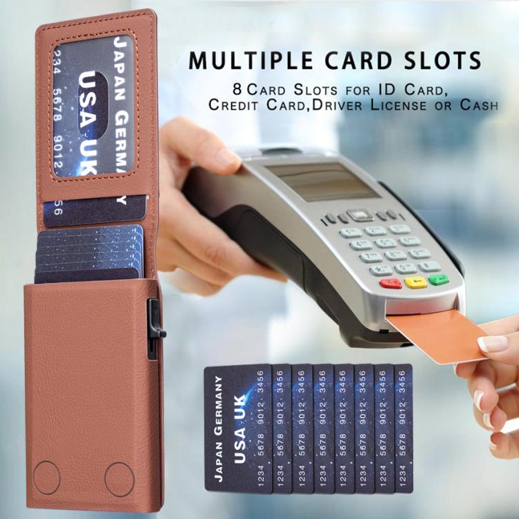 BFK31 Colorblock Zipper MagSafe Magnetic Leather Card Bag