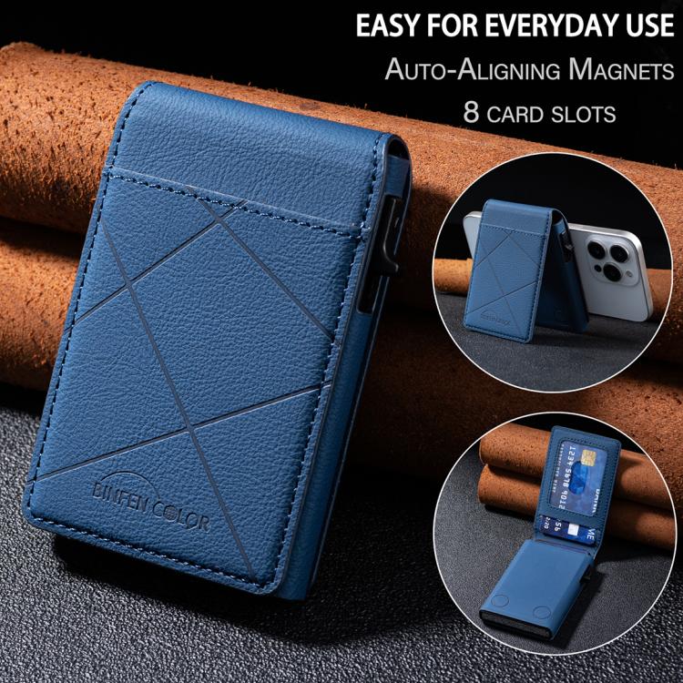 BFK32 Embossed Prismatic MagSafe Magnetic Leather Card Bag