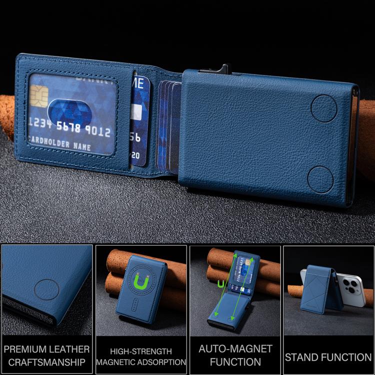 BFK32 Embossed Prismatic MagSafe Magnetic Leather Card Bag