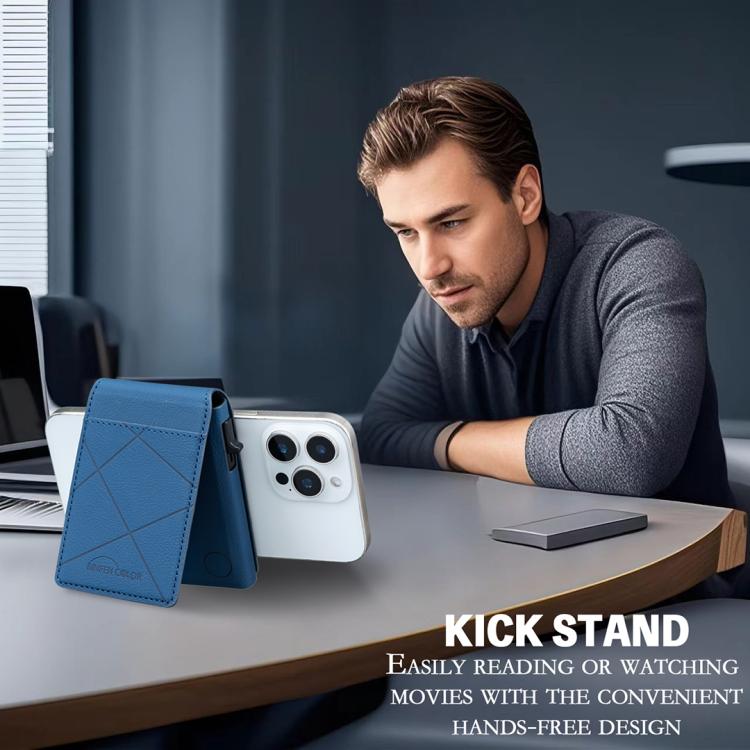 BFK32 Embossed Prismatic MagSafe Magnetic Leather Card Bag