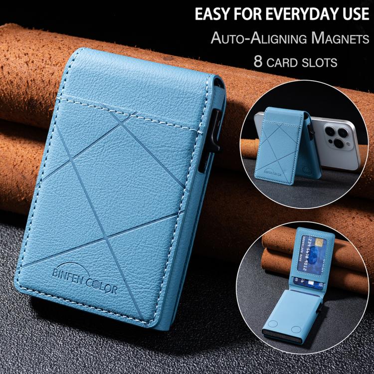 BFK32 Embossed Prismatic MagSafe Magnetic Leather Card Bag
