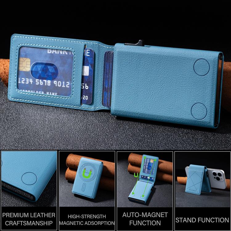 BFK32 Embossed Prismatic MagSafe Magnetic Leather Card Bag