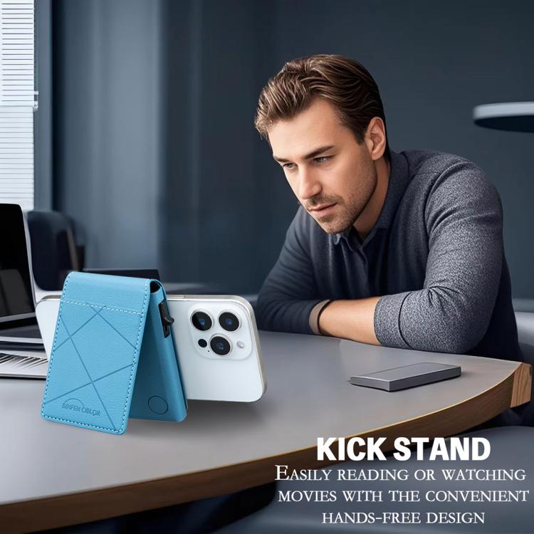 BFK32 Embossed Prismatic MagSafe Magnetic Leather Card Bag