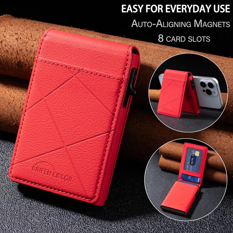BFK32 Embossed Prismatic MagSafe Magnetic Leather Card Bag