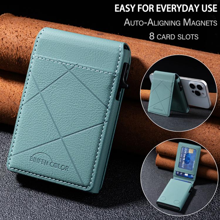 BFK32 Embossed Prismatic MagSafe Magnetic Leather Card Bag