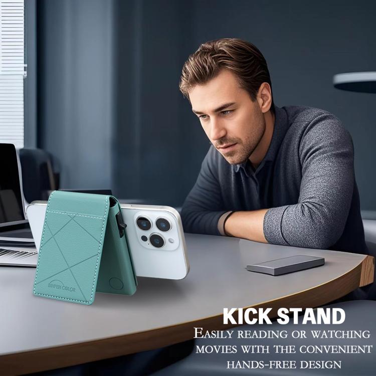 BFK32 Embossed Prismatic MagSafe Magnetic Leather Card Bag