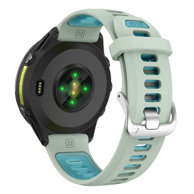 For Garmin Forerunner 970 Silver Buckle Two Color Silicone Watch Band