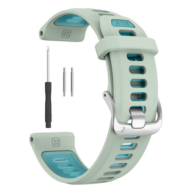 For Garmin Forerunner 970 Silver Buckle Two Color Silicone Watch Band