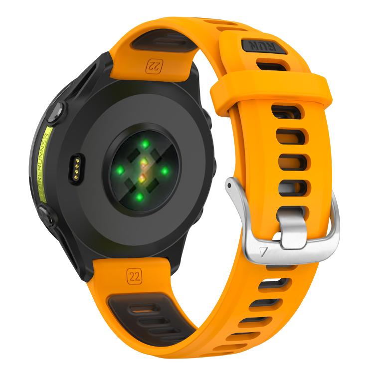 For Garmin Forerunner 970 Silver Buckle Two Color Silicone Watch Band