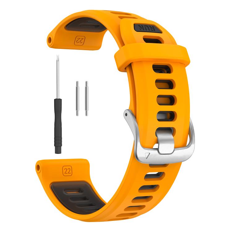 For Garmin Forerunner 970 Silver Buckle Two Color Silicone Watch Band