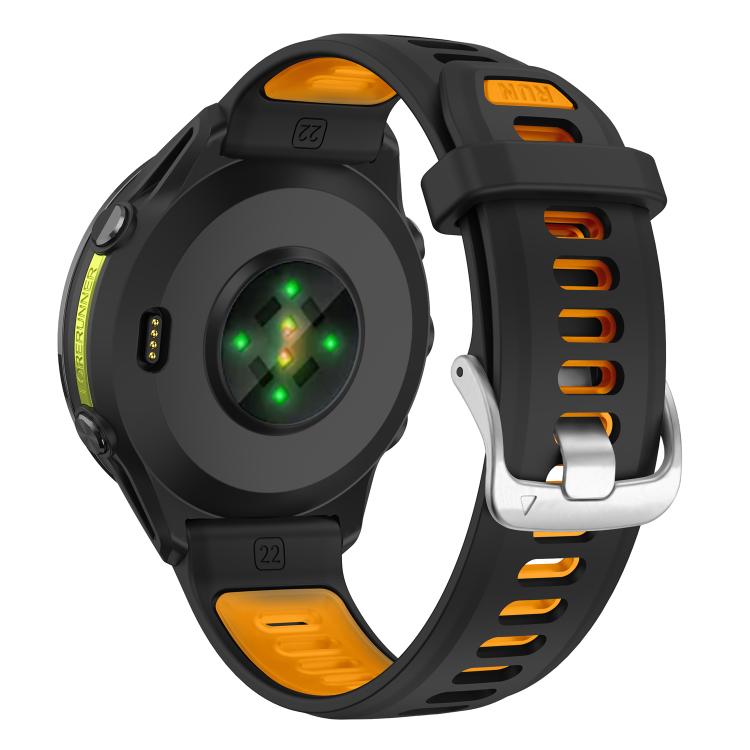 For Garmin Forerunner 970 Silver Buckle Two Color Silicone Watch Band