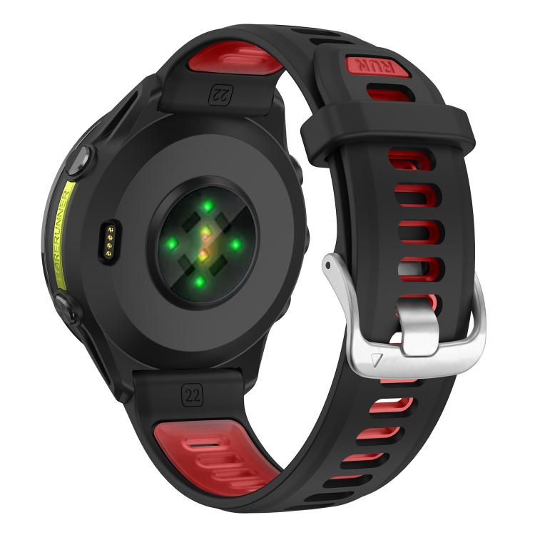 For Garmin Forerunner 970 Silver Buckle Two Color Silicone Watch Band