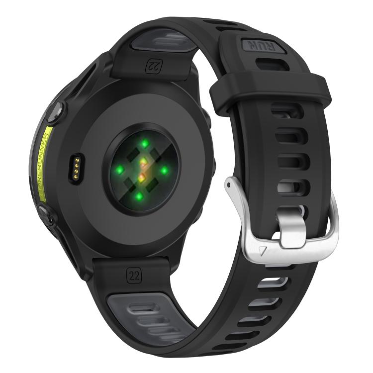 For Garmin Forerunner 970 Silver Buckle Two Color Silicone Watch Band