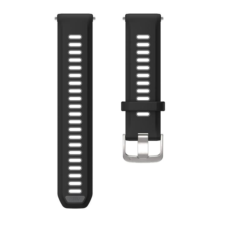 For Garmin Forerunner 970 Silver Buckle Two Color Silicone Watch Band