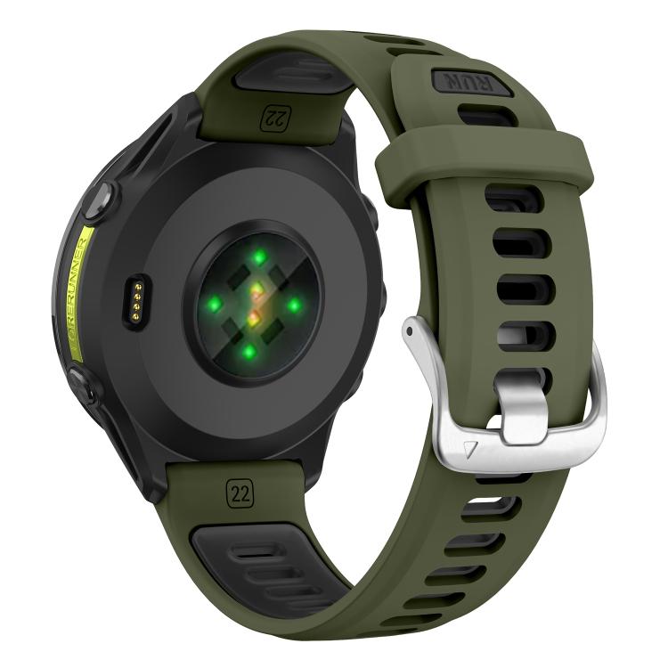 For Garmin Forerunner 970 Silver Buckle Two Color Silicone Watch Band