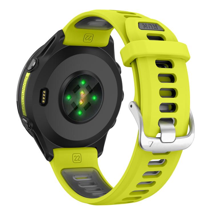 For Garmin Forerunner 970 Silver Buckle Two Color Silicone Watch Band
