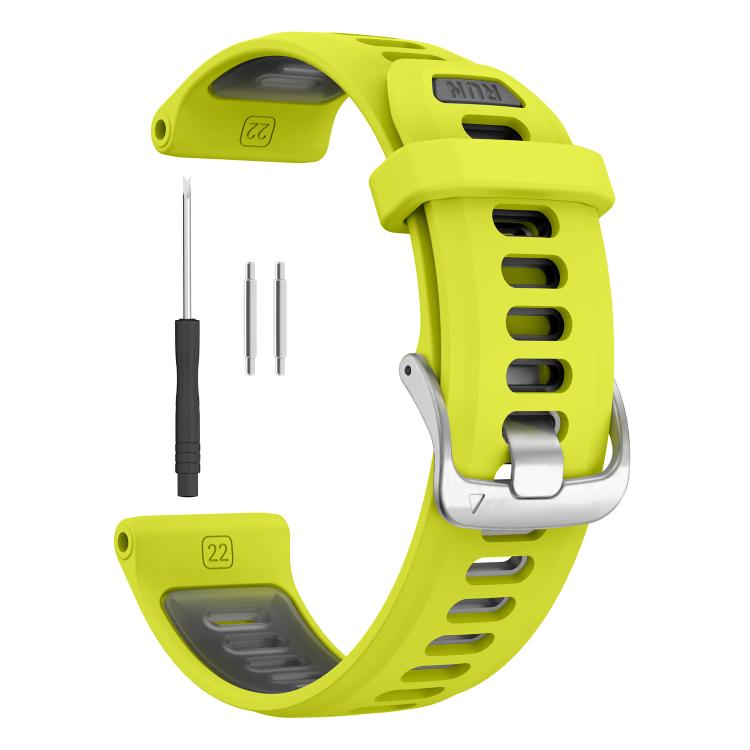 For Garmin Forerunner 970 Silver Buckle Two Color Silicone Watch Band