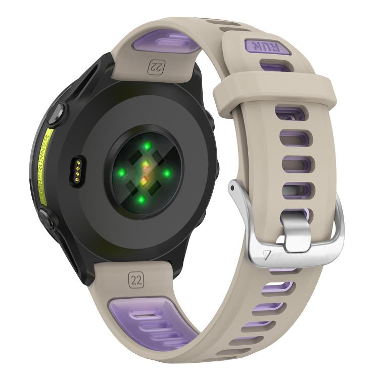 For Garmin Forerunner 970 Silver Buckle Two Color Silicone Watch Band