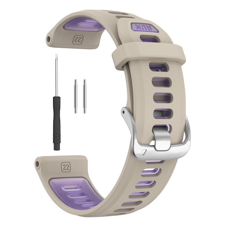 For Garmin Forerunner 970 Silver Buckle Two Color Silicone Watch Band
