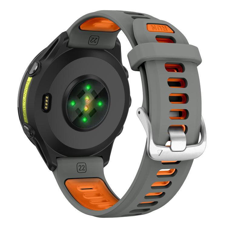 For Garmin Forerunner 970 Silver Buckle Two Color Silicone Watch Band