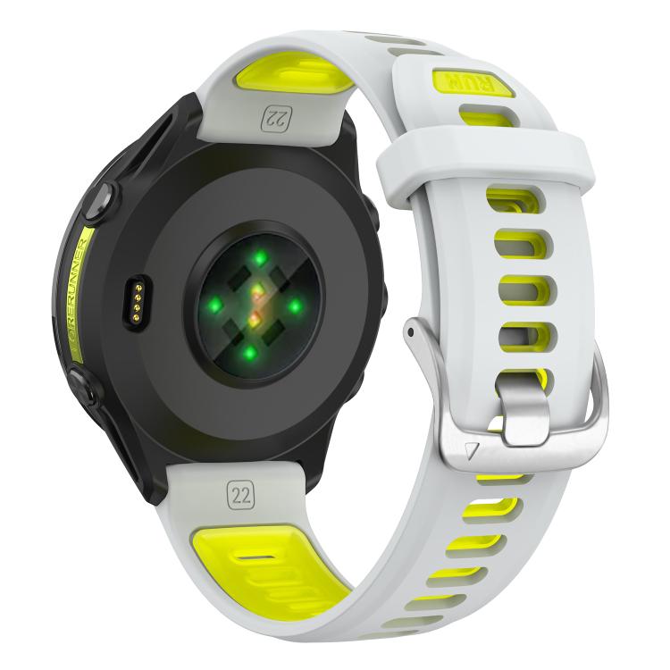 For Garmin Forerunner 970 Silver Buckle Two Color Silicone Watch Band