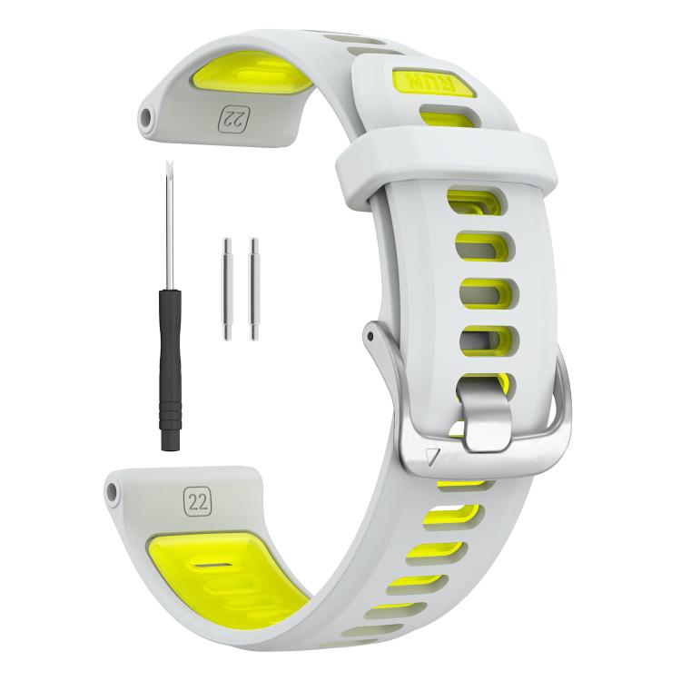 For Garmin Forerunner 970 Silver Buckle Two Color Silicone Watch Band