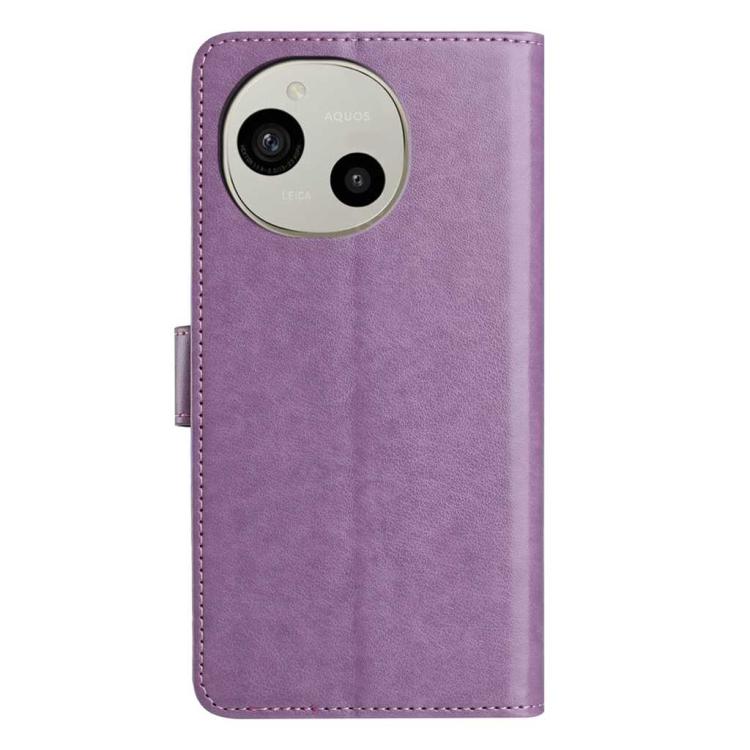 For Sharp Aquos R9 Lambskin 8-card Slot Leather Phone Case