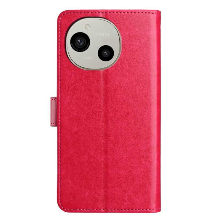 For Sharp Aquos R9 Lambskin 8-card Slot Leather Phone Case
