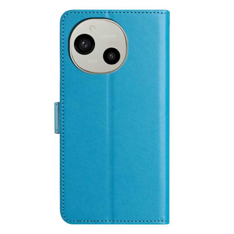 For Sharp Aquos R9 Lambskin 8-card Slot Leather Phone Case