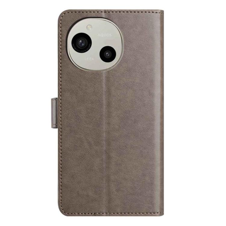 For Sharp Aquos R9 Lambskin 8-card Slot Leather Phone Case