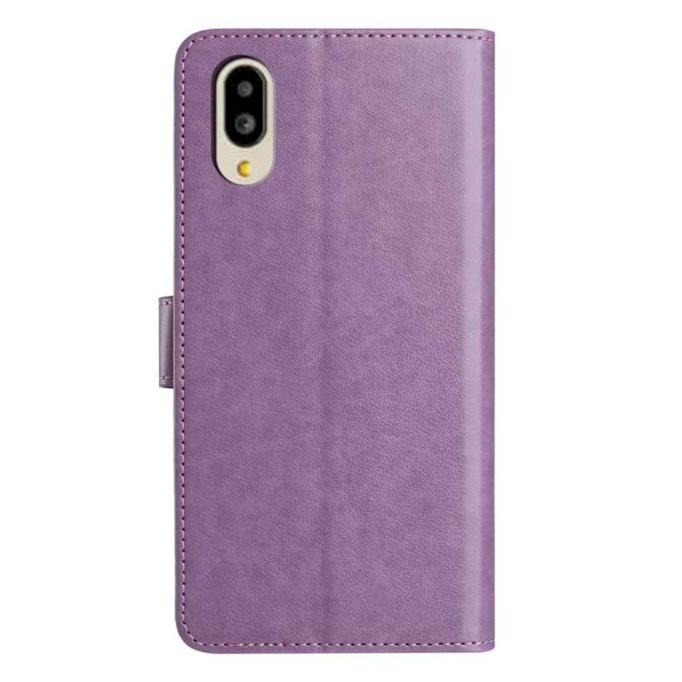 For Sharp Basio Active Lambskin 8-card Slot Leather Phone Case