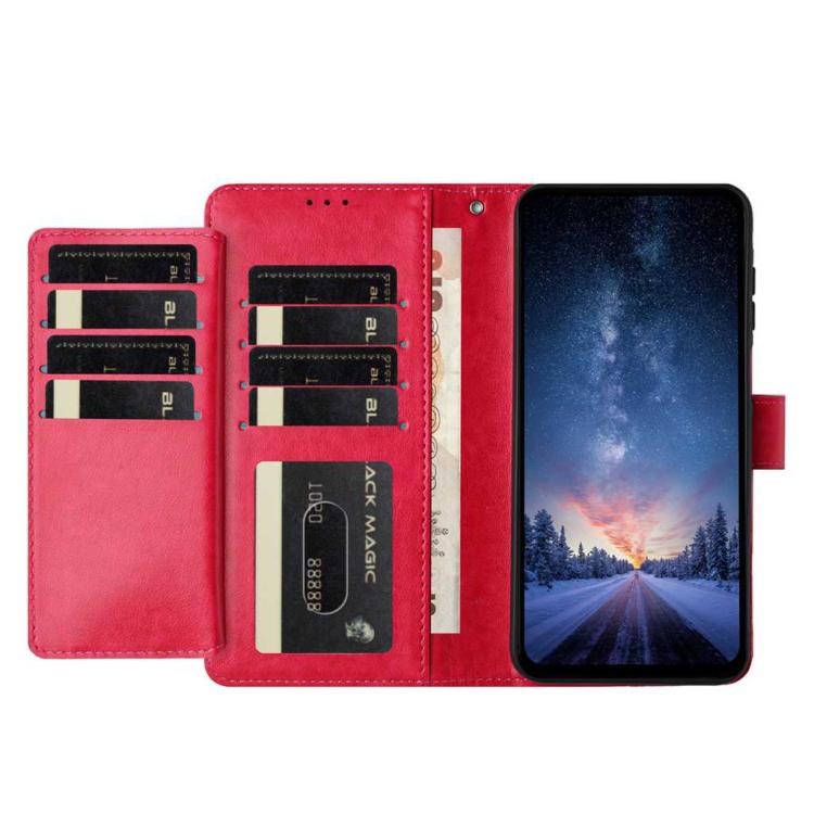 For Sharp Basio Active2 Lambskin 8-card Slot Leather Phone Case