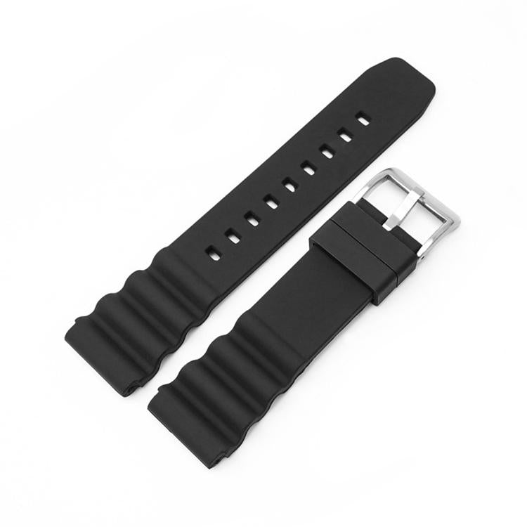 22mm xDfind Silver Buckle Silicone Watch Band
