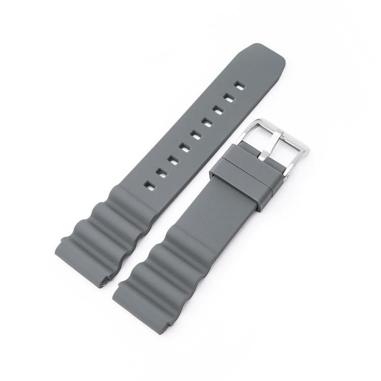 22mm xDfind Silver Buckle Silicone Watch Band