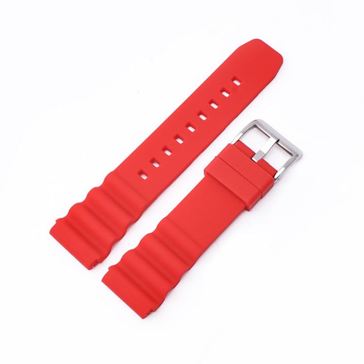 22mm xDfind Silver Buckle Silicone Watch Band