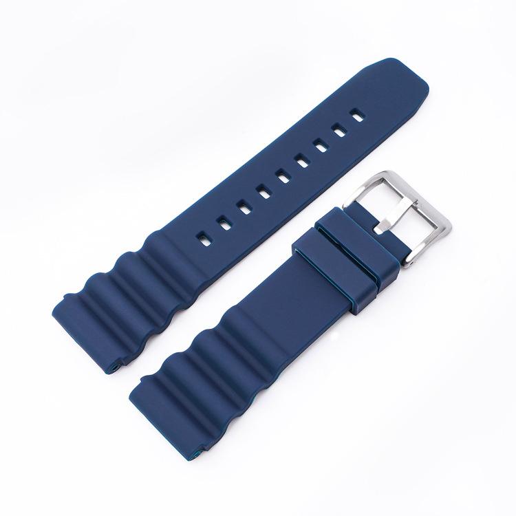 22mm xDfind Silver Buckle Silicone Watch Band