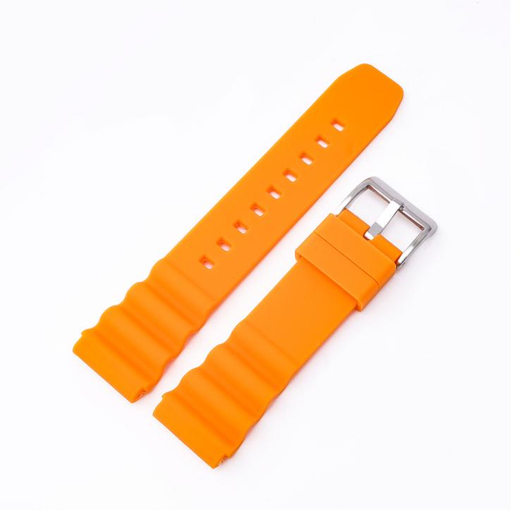 22mm xDfind Silver Buckle Silicone Watch Band